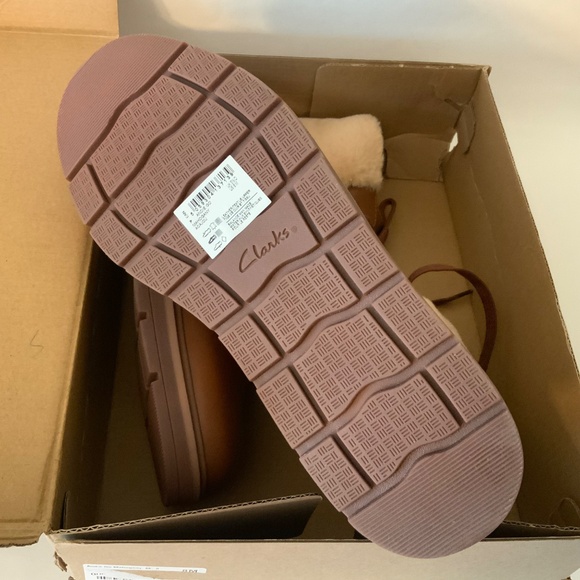 Clarks Andie Go Fur Lace-Up Brown Leather Ankle Boots Casual Winter Booties 8 - Picture 11 of 13